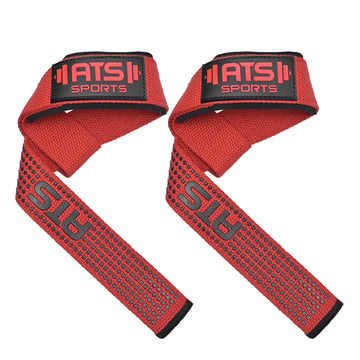 Cinghie di Sollevamento Rosso Pesi Imbottite in Neoprene per Palestra, Bodybuilding e Allenamento di Forza
